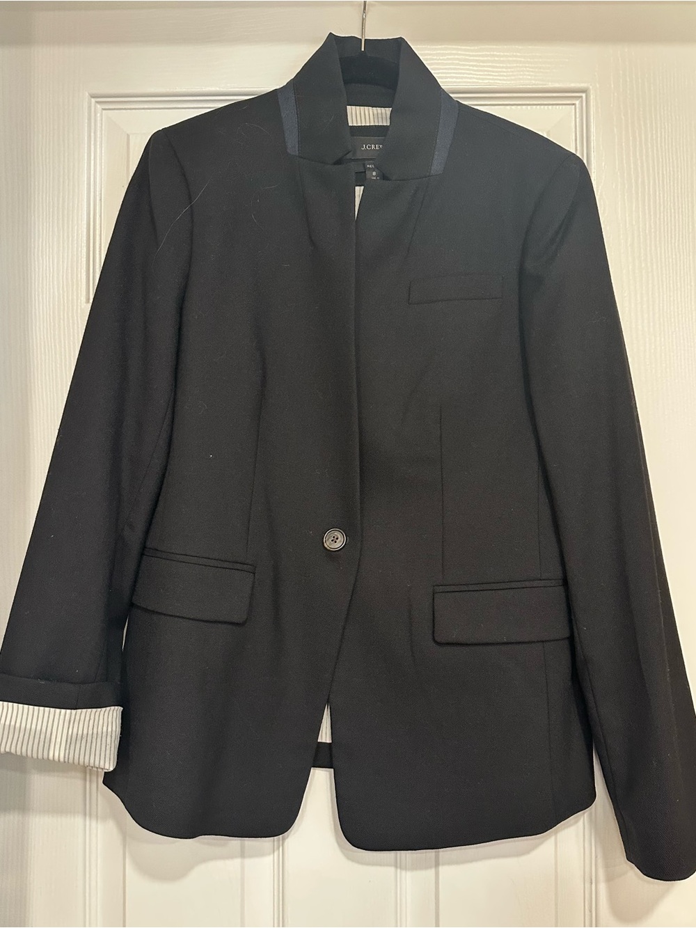 J. Crew  Dark Navy Women's Regent Single-Button Wool, fashionably lined Blazer